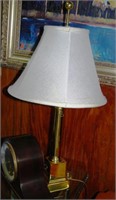 brass table lamp monogrammed St. Johns University