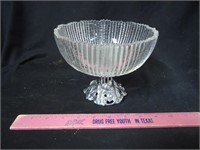 Glass Bowl with Metal Pedistal Base
