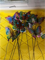 Lot of butterfly garden stakes