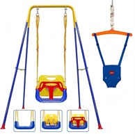 2-in-1 Swing Set for Toddler and Baby