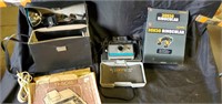 Binocular , polaroid land camera with case and