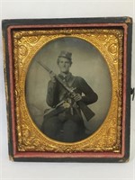 Civil War Soldier Tintype Photo – Noted Triple