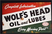 Wolf's Head Oil and Lubes SS Steel Repro Sign