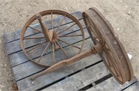 (2) Decorative Iron Wagon Wheels