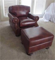 Hancock & Moore Leather Chair & Ottoman