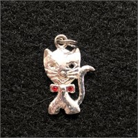 STERLING SILVER CAT PENDENT
