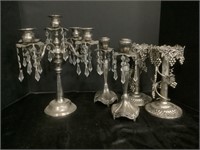Decorative Silver-plate Candle Holders.