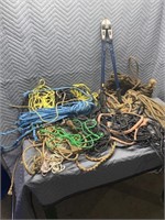 Quantity of rope and hardly used 24 inch bolt
