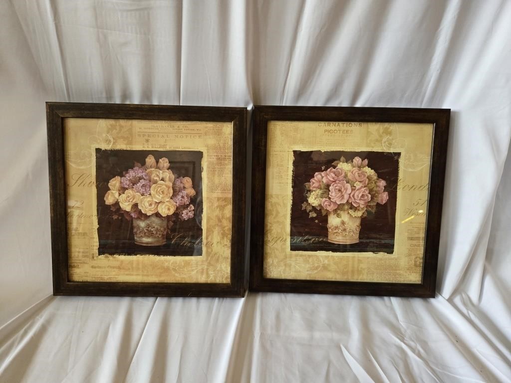 (2) Matching Floral Wall Prints