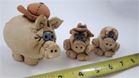 3 LITTLE PIGS HAND MADE POTTERY