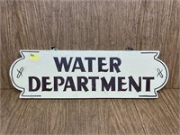 Vintage Wooden Water Dept Sign