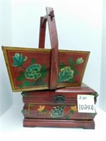 Decorative Wood Box & Decorative Wood Basket