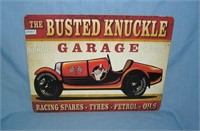 The busted knuckle garage style advertising sign