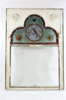 Antique Stain Glass& Hand Painted Window Pane