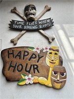 Happy Hour sign, Rum sign, Wine flag