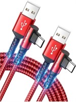 USB C Cable [2-Pack 6.6ft], JSAUX 3.1A Type C