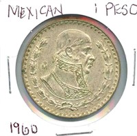 1960 Mexican Silver One Peso