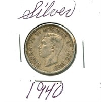 1940 Canadian Silver Quarter