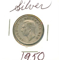 1950 Canadian Silver Quarter