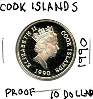 1990 Cook Islands Silver Proof $10