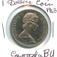 1968 Canadian Voyageur Dollar - BU