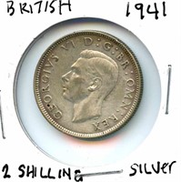 1941 British Silver 2 Shillings