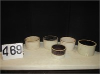 5 Assorted Stoneware Crocks