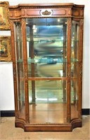Large Lighted Display Cabinet Ornate Case