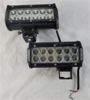 Set of two 7-in LED light bars, powers on