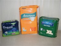 3 packs (64 total) new Adult Briefs / Diapers XL