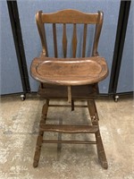 Antique Wood High Chair 18"x18"x38.5"