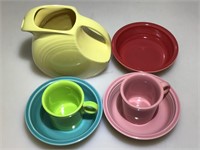 Fiesta-ware Pitcher, Cereal Bowls & Mugs