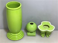 Fiesta-ware candle holders and 10in Vase