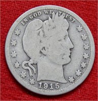 1915 S Barber Silver Quarter