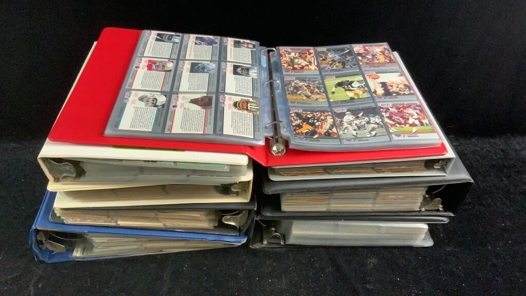 8 Binders Filled With Football Trading Cards