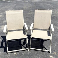 (2) Cloth Seat and Back Lawn Chairs