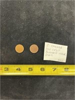 x2 Canada One Cent Blanks Error Coins