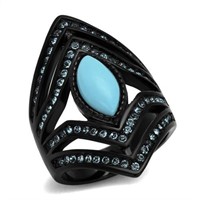 Beautiful 1.69ct Turquoise & Blue Topaz Ring