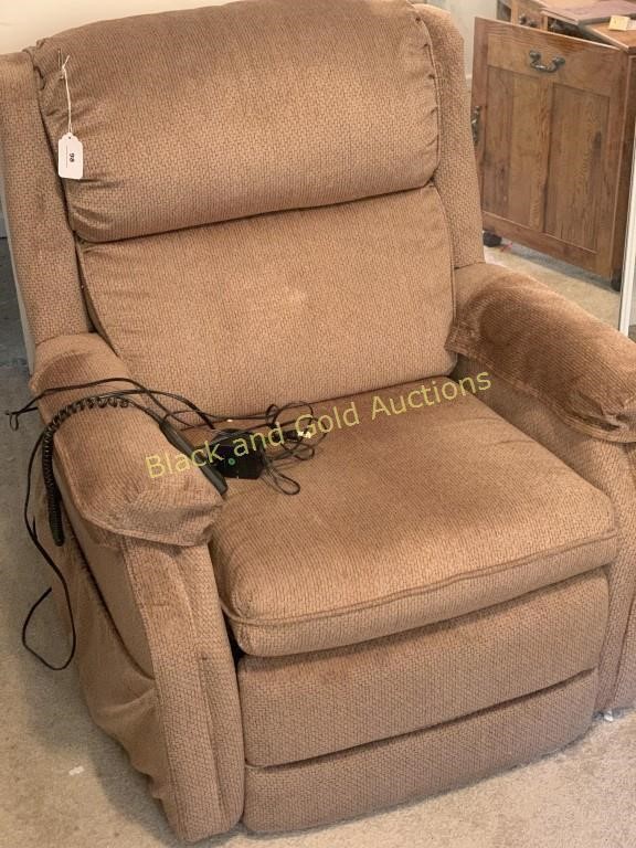 Brown Upholstered Power Lift Chair