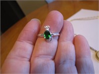 Ring with Green Stone Size 7.5