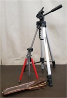 Pair of Tripods. Vintage Manon w/ Case & Rayovac
