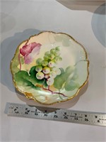 antique old abbey plate painted with grapes