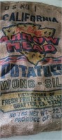 Vintage Burlap California Potatoes Potato Sack