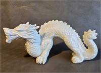 White Porcelain Asian Dragon Sculpture