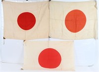 WWII JAPANESE NATIONAL SILK FLAG LOT WW2
