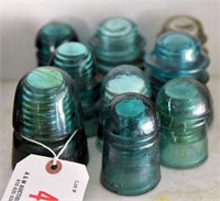 Lot #4350 - Approximately (9) green glass