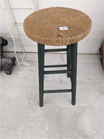 Rush seat  wooden stool