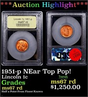***Auction Highlight*** 1951-p Lincoln Cent Near T