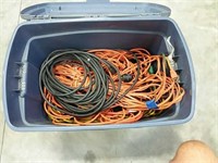 Tub of Extension cords