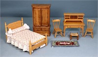 7pc. Dollhouse Bedroom Furniture Set